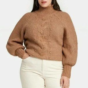 Ava & Viv Camel Turtle Neck Sweater Size 1X